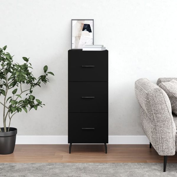 vidaXL Komoda čierna 34,5x34x90 cm spracované drevo