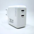 SIEPOVÁ NABÍJAČKA MX BURST GaN PD 35W, 2xUSB-C + C/C PD KÁBEL 65W BIELA
