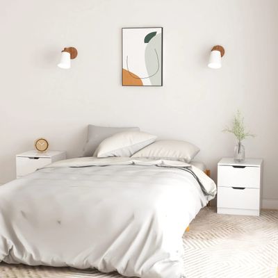 vidaXL Nočné stolíky 2 ks, lesklé biele 40x40x50 cm, kompozitné drevo