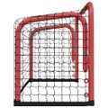 vidaXL Hokejová bránka a sieť červeno-čierna 68x32x47cm oceľ+polyester