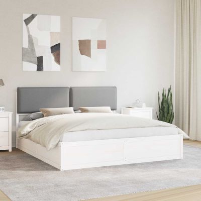 vidaXL Rám postele s čalúneným čelom Svetlosivá 200 x 200 cm
