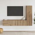 VidaXL 3-dielna súprava nástennej TV skrinky Artisan Dub Artisan