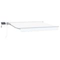 vidaXL Ručný rám markízy s LED Biely 2,5 x 2 m Polyester s PU povrchom