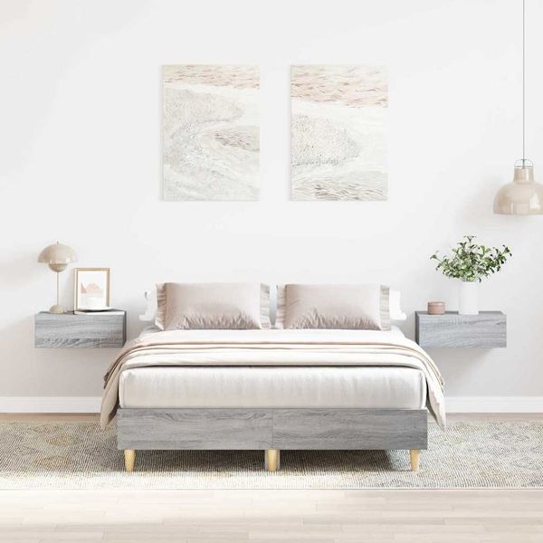 vidaXL Posteľný rám bez matraca sivý dub sonoma 140x190 cm