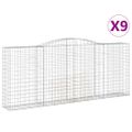 vidaXL Oblúkové gabiónové koše 9ks 400x50x160/180cm pozinkované železo