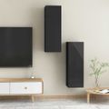 vidaXL TV skrinky 2 ks, lesklé čierne 30,5x30x90 cm, kompozitné drevo