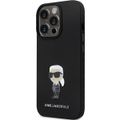 Obal Karl Lagerfeld pre iPhone 14 Pro 6,1" KLHCP14LSMHKNPK čierny HC Silicone Ikonik Metal Pin