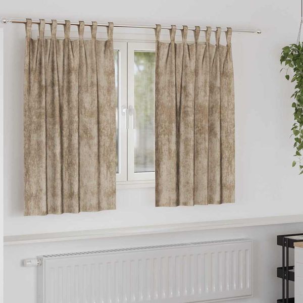 vidaXL Sametové závesy 2 pcs šampanského 140 x 140 cm Zamat