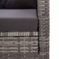vidaXL 2-miestna záhradná pohovka s podložkami sivá 124 cm polyratanová