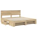 vidaXL Rám postele Sonoma dub 200 x 200 cm Kompozitné drevo