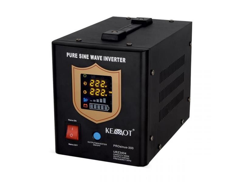 Zdroj záložný KEMOT PROsinus-500 12V 230V 500VA 300W Black