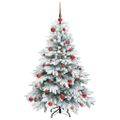 vidaXL Umelý vianočný stromček s 150 LED-i Biela 150 cm PE a PVC