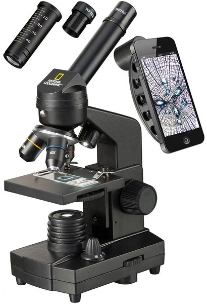 Mikroskop Bresser National Geographic 40–1280x s držiakom na smartfón