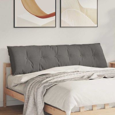 vidaXL Poduška na chrbát Svetlosivá 180 x 50 cm Kordúrová tkanina