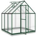vidaXL Skleník so základovým rámom zelený 169x169x202 cm hliník