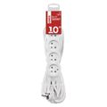 Prodlužovací kábel EMOS P0510R / 10 m / 5 zásuviek / biely / PVC / 1,5 mm2