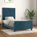 vidaXL Rám postele bez matraca tmavomodrý 90x200 cm zamat