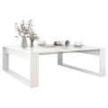 vidaXL Konferenčný stolík biely 100x100x35 cm vysoký lesk drevotrieska