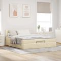 VidaXL Osmanská posteľ s krémovým matracom 180x200cm Látka