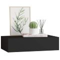 vidaXL Nástenná zásuvková polica čierna 40x23,5x10 cm MDF