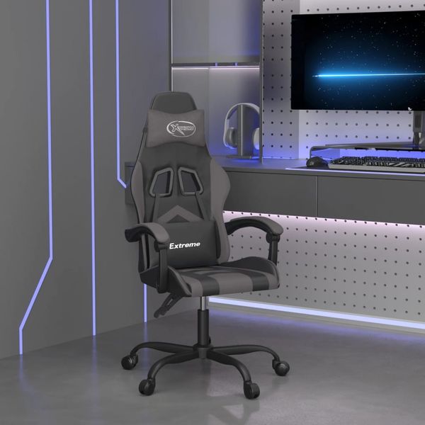 vidaXL Herná stolička čierna a sivá umelá koža