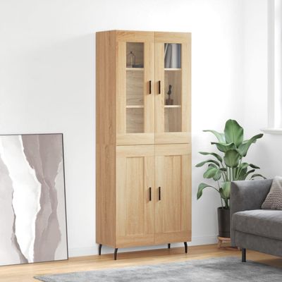 vidaXL Vysoká skrinka dub sonoma 69,5x34x180 cm spracované drevo
