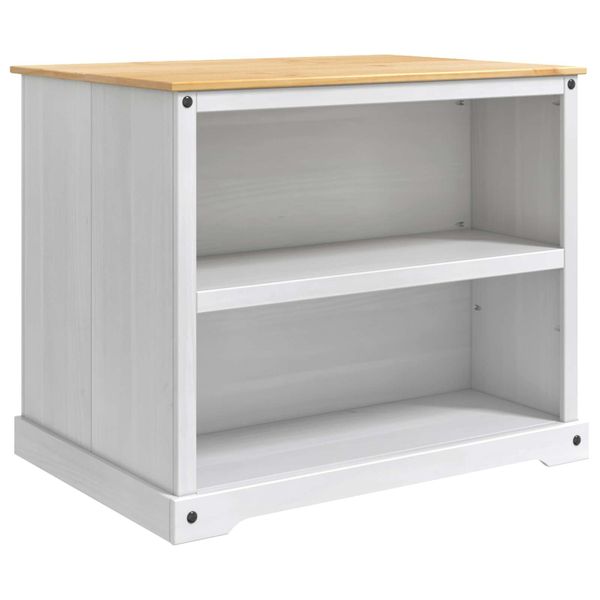 vidaXL Kuchynský vozík 2 pcs Biely a vosk z medu 112 x 77 x 91,5 cm