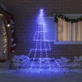 vidaXL LED Vianočný stromček so zemnými kolíkmi Modrá 306 cm Kov