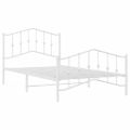 vidaXL Kovový rám postele s predným a zadným čelom biely 107x203 cm