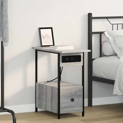 vidaXL Nočný stolík Sivý Sonoma 60 x 30 x 61 cm Kompozitné drevo