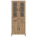 vidaXL Highboard Remeselný dub 69,5 x 34 x 180 cm Kompozitné drevo