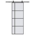 vidaXL Posuvné dvere s kovaním 76x205 cm ESG sklo a hliník