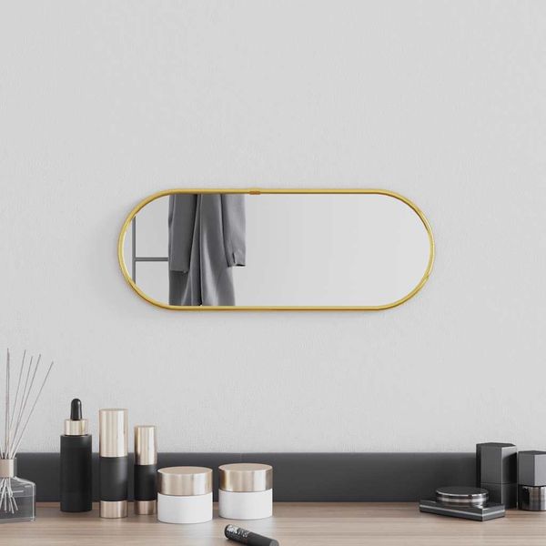 vidaXL Nástenné zrkadlo zlaté 40x15 cm okrúhle