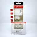 SIEPOVÁ NABÍJAČKA MX BURST GaN PD 35W, 2xUSB-C + C/C PD KÁBEL 65W BIELA