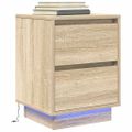 vidaXL nočná skrinka s LED osvetlením dub sonoma 38x34x50 cm