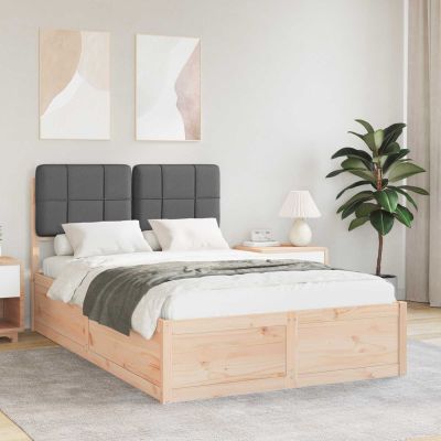 vidaXL Rám postele s čalúneným čelom Tmavo šedá 120 x 200 cm