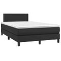 vidaXL Boxspring posteľ s matracom a LED čierna 120x200 cm umelá koža