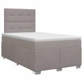 vidaXL Posteľ boxspring s matracom Sivohnedá 120 x 200 cm Látka
