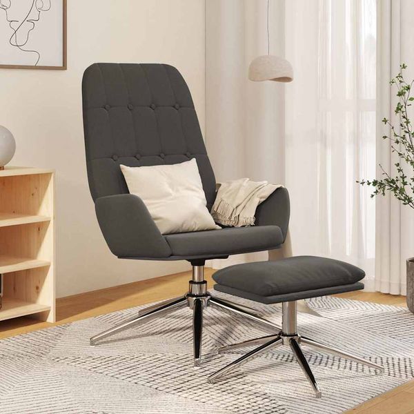 vidaXL Relaxačné kreslo s podnožkou tmavosivé mikrovláknová látka
