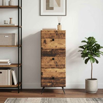vidaXL Zásuvkový kabinet Staré drevo 33 x 34,5 x 90 cm