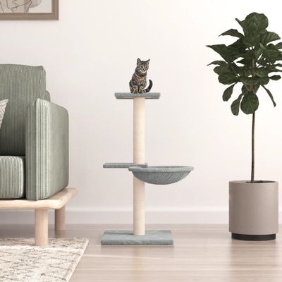 vidaXL Škrabadlo pre mačky so sisalovými stĺpikmi bledosivé 72 cm