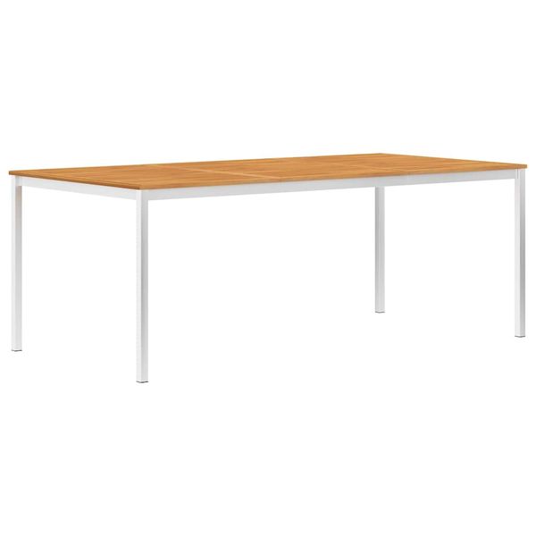 vidaXL Záhradný jedálenský stôl 200x100x75 cm, akáciový masív a oceľ