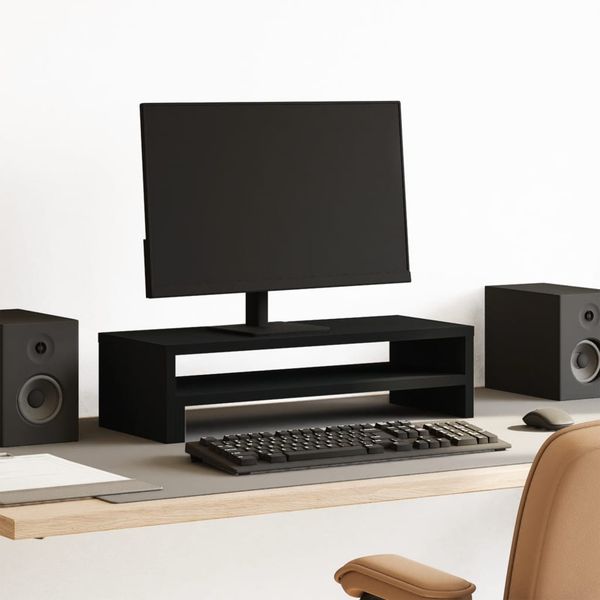 vidaXL Stojan na monitor čierny 54x22x15 cm kompozitné drevo