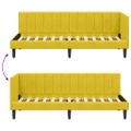vidaXL Rohový rám postele s čelnou doskou Žltá 80 cm x 200 cm Zamat