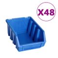 vidaXL 128-dielna súprava úložných košov s nástennými panelmi modro-čierna