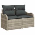 vidaXL Súprava záhradných pohoviek 10 ks Svetlosivá Poly ratan