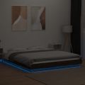 vidaXL Posteľný rám s LED svetlami hnedý dub 160x200 cm kompoz. drevo