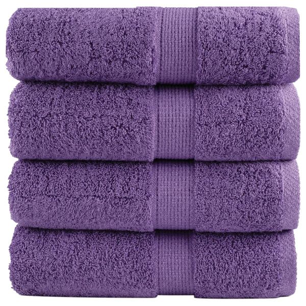 vidaXL Prémiové uteráky pre hostí SOLUND 4 ks fialové 30x50 cm 600 g/m²