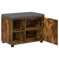 vidaXL Predsieňová lavica s vankúšom Údený Dub 60 x 38 x 46 cm
