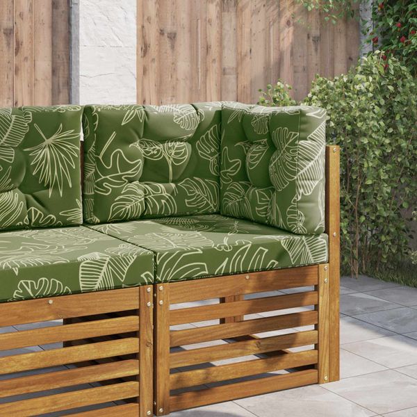 vidaXL Vankúš na vonkajšiu pohovku 3 pcs Design s listami Polyester